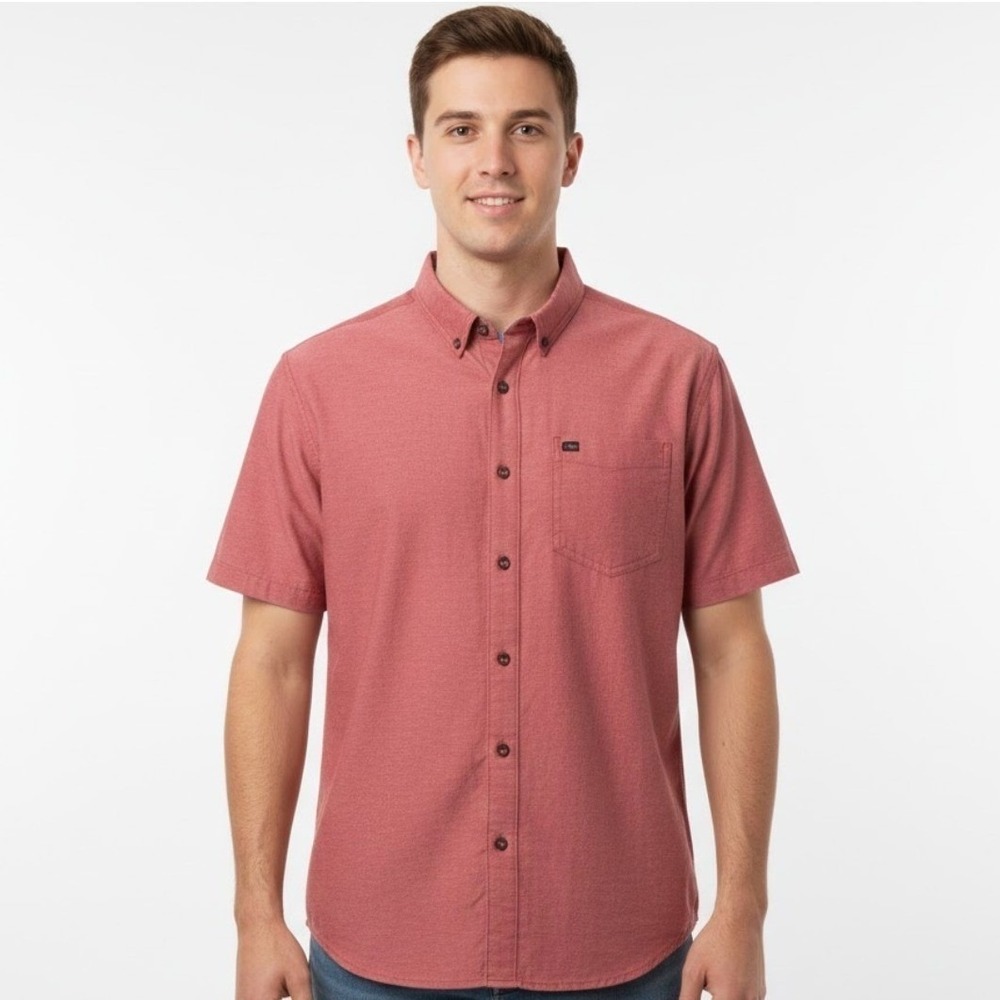 5.11 Tactical Button Down Shirt Mens‎ XL Red Short Sleeve Cotton Chambray